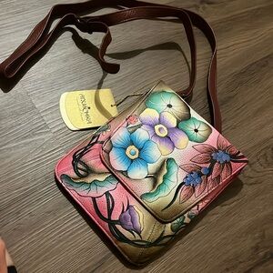 NEW with tags Anuschka purse with floral design